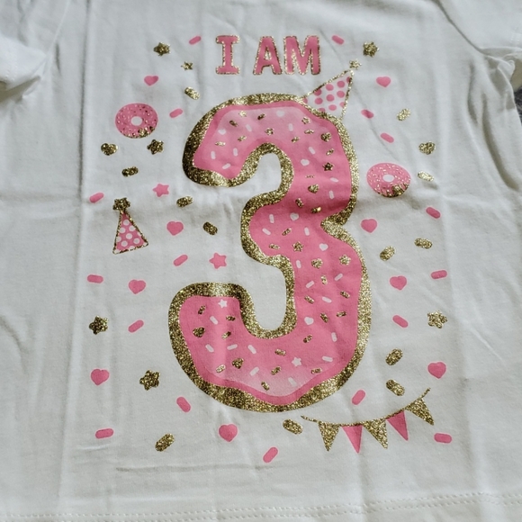 NEW I AM 3 BIRTHDAY GIRL SHIRT TOP PARTY CHILDREN - Picture 2 of 2